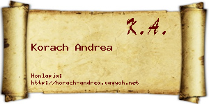 Korach Andrea névjegykártya